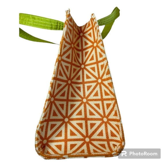 VERY RARE Prestwick Midi Tote - Spartina 449 / orange, cream, green, LIKE NEW! - Picture 5 of 6